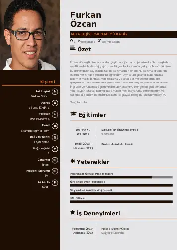 Metalürji Ve Malzeme Mühendisliği Cv Örnekleri cv indir